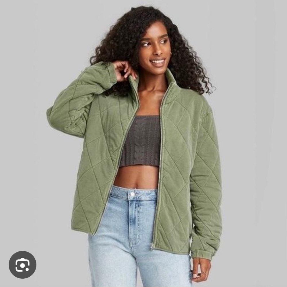 Wild fable quilted army green jacket